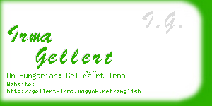 irma gellert business card